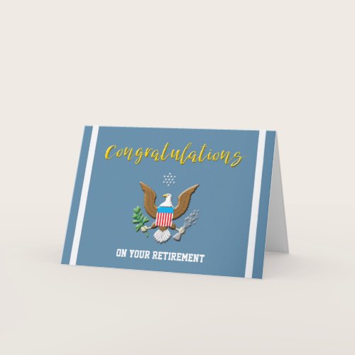 Military Air Force Retirement Color Defense emblem Card