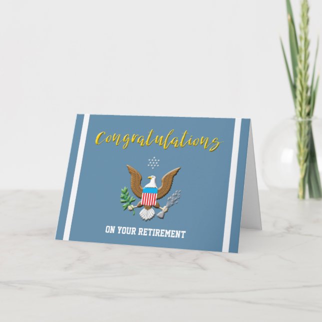 Military Air Force Retirement Color Defense emblem Card (Front)