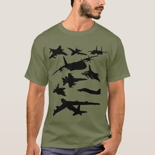 Military Aircraft Military Airplane Fighter Jets T_Shirt