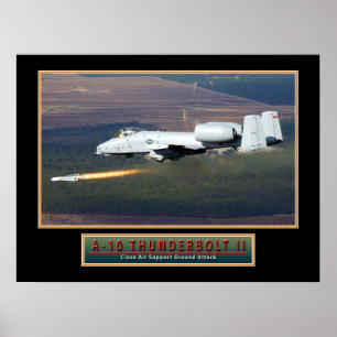 Military Aircraft Poster "A-10 Thunderbolt" 24x18