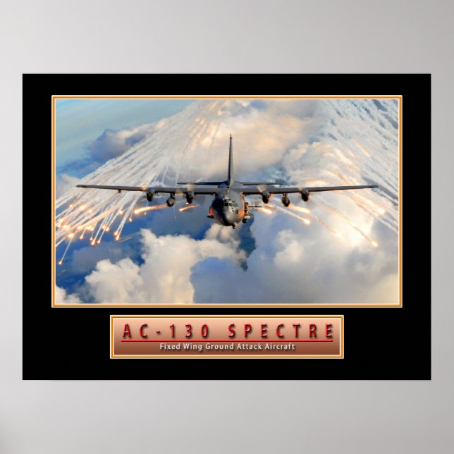 Military Aircraft Poster "AC-130 Specter" 24x18 (Front)