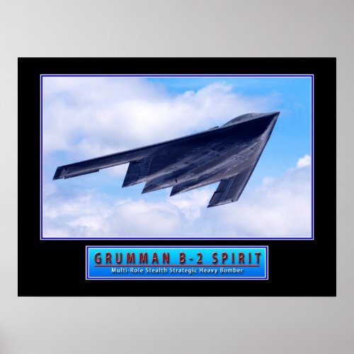 Military Aircraft Poster B_2 Stealth Bomber 24x1