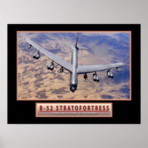 Military Aircraft Poster B_52 Stratofortress 24x