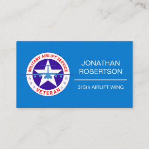 Military Airlift Service Veteran customizable Business Card
