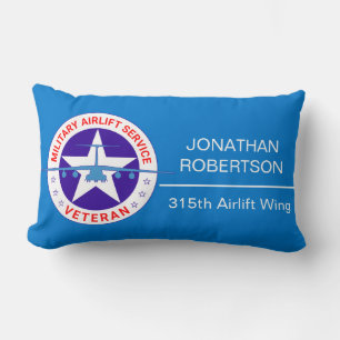 Military Airlift Service Veteran customizable Lumbar Pillow