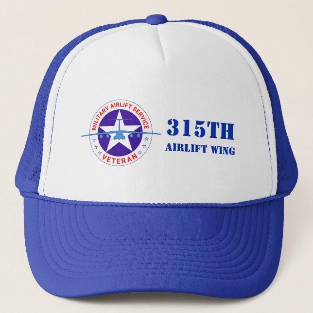 Military Airlift Service Veteran customizable Trucker Hat (Front)