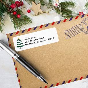 Military Airplane Christmas Tree Simple Aviaton  Label