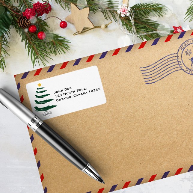 Military Airplane Christmas Tree WW2 Aviation  Label (Creator Uploaded)