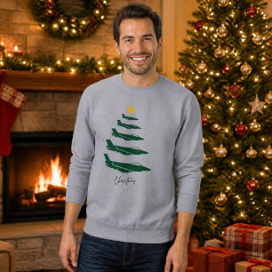 Military Airplane Christmas Tree WW2 Aviation  Sweatshirt
