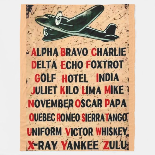 MILITARY ALPHABET  FLEECE BLANKET (Front)
