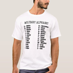 Military Alphabet Phonetic Code, Alpha Bravo... T-Shirt
