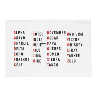Military Alphabet Placemat