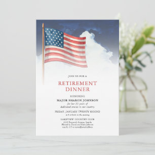 Military American Flag Retirement Invitation