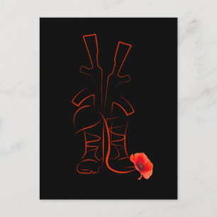 Military And Red Poppy Proud Veterans Remembrance Postcard