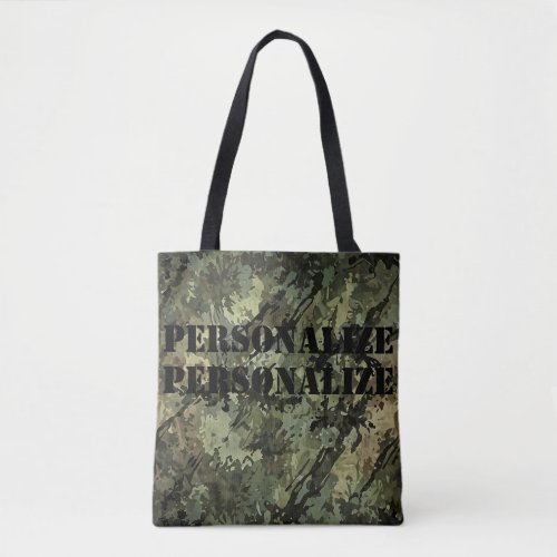 Military Armed Forces Style Hunt Camouflage Black  Tote Bag