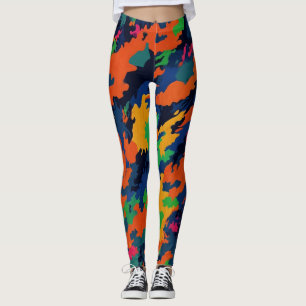 Military Armed Forces Style Neon Bright Camouflage Leggings