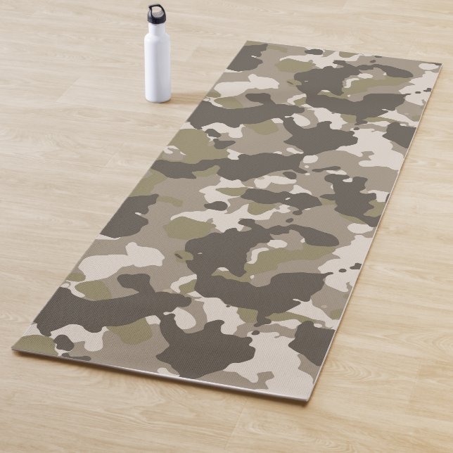 Military Army Camouflage Brown Custom Sand Yoga Mat (In Situ)