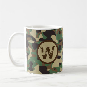 Military Army Camouflage Monogrammed Coffee Mug
