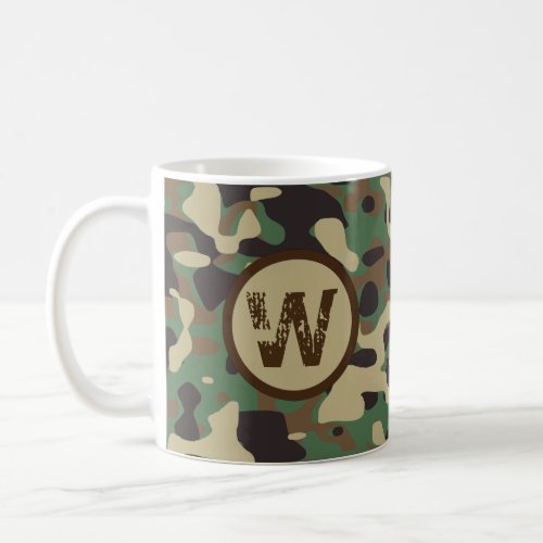 Military Army Camouflage Monogrammed Coffee Mug