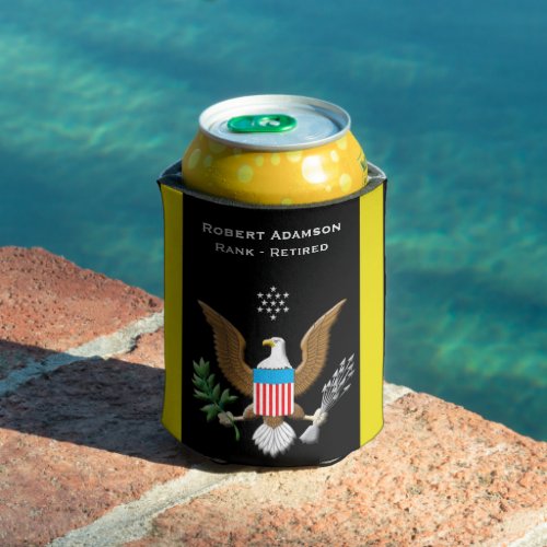Military Army Defense emblem personalize Can Cooler