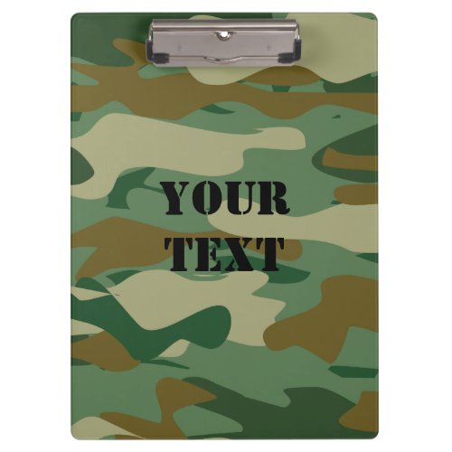 Military army green camouflage color clipboard