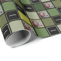 Military Army Green - Custom Name Photo Image Wrapping Paper