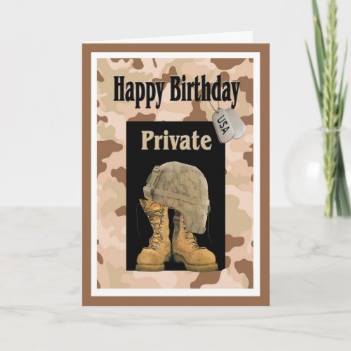 Military Army Private Birthday Card