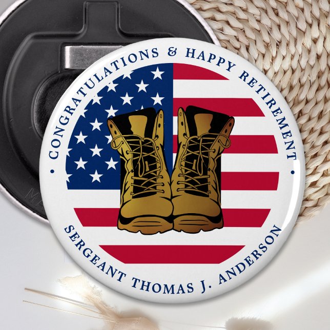 Military Army Retirement Party USA American Flag  Bottle Opener (Creator Uploaded)
