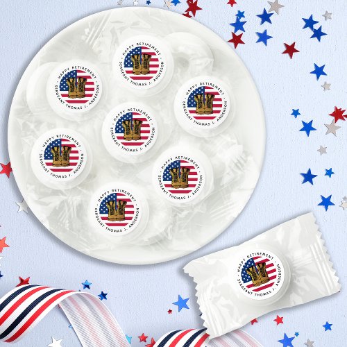 Military Army Retirement Party USA American Flag  Life Saver Mints