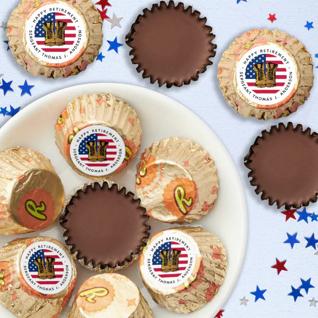 Military Army Retirement Party USA American Flag Reese's Peanut Butter ...