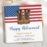 Military Army Retirement USA American Flag Guest Notebook