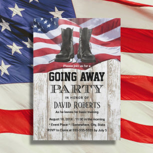 Military Army Rustic Solider Going Away Party Invitation