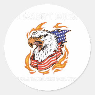 Military Army Veteran Soldier Patriotic Eagle Classic Round Sticker