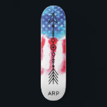 *~* Military ARROW Red White Blue Flag Skateboard<br><div class="desc">*Energetically Enhanced / imbues ARROW silhouette on American Flag * Patriotic American Flag with q ARROW silhouette . . This design features the USA Flag American Flag also known as Old Glory and Stars and Stripes. This Watercolor American Flag design includes the colors Red White Blue in the form of...</div>