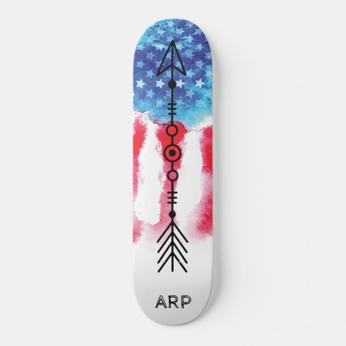  Military ARROW Red White Blue Flag Skateboard