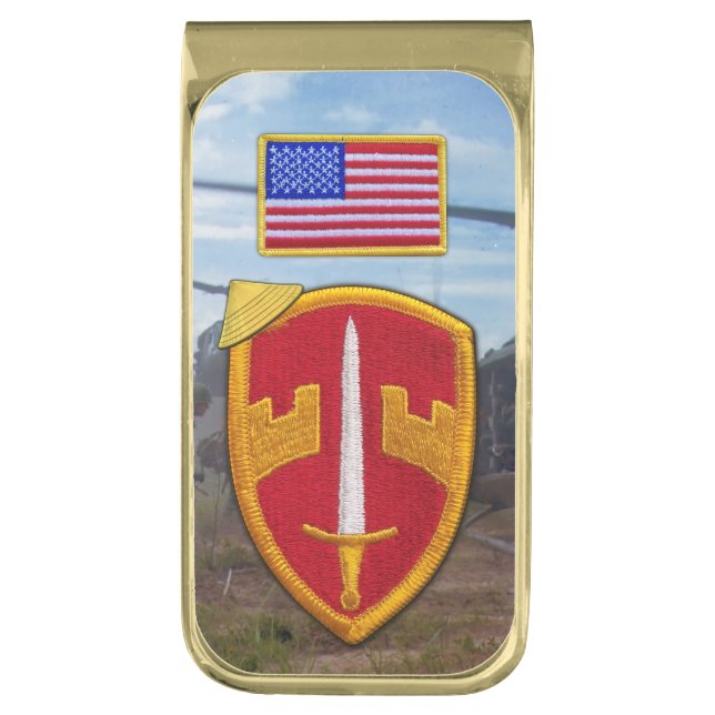 Military Assistance Command Vietnam MACV Gold Finish Money Clip (Front Vertical)