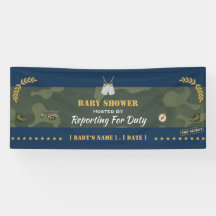 Military Baby Shower Banner — Reporting for Duty
