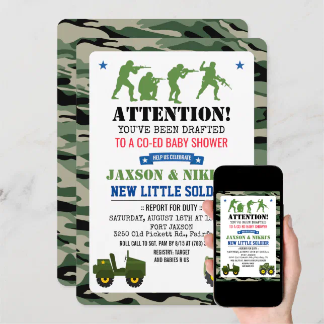Military Baby Shower Invitation (Downloadable)