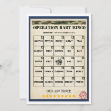 Military Baby Shower Operation Baby Bingo