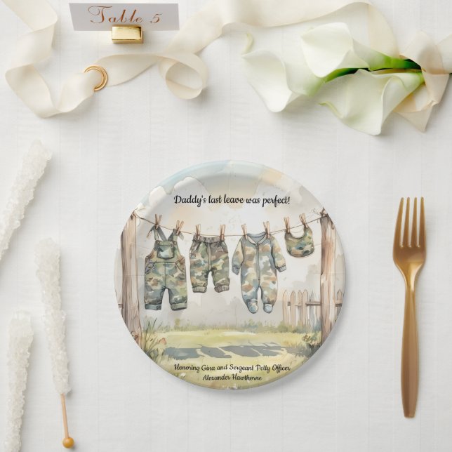 Military Baby Shower  Paper Plates (Wedding)