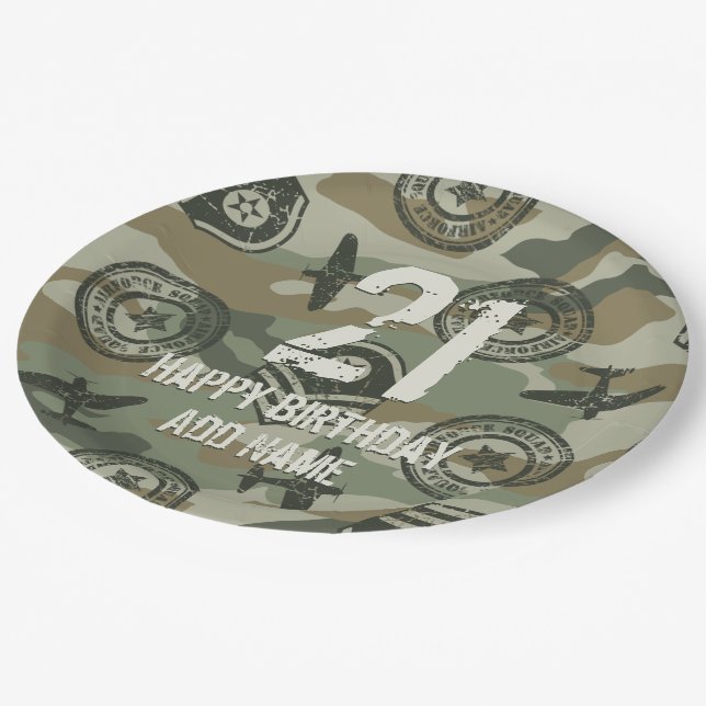 Military badges paper plates (Angled)