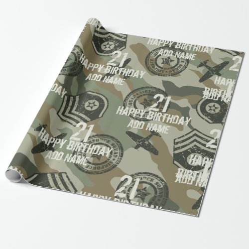 Military badges wrapping paper