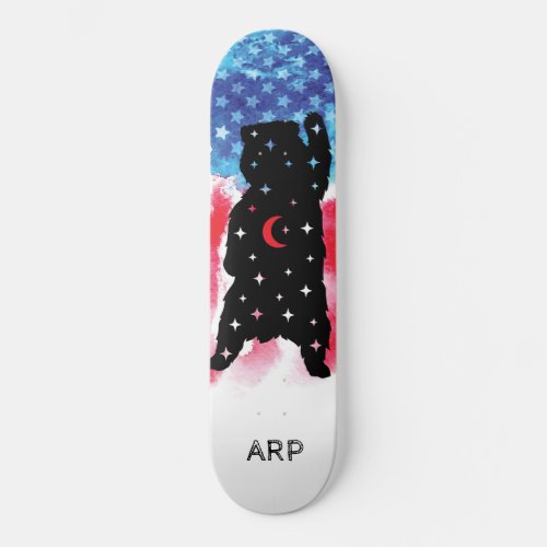  Military Bear Red White Blue Flag Skateboard