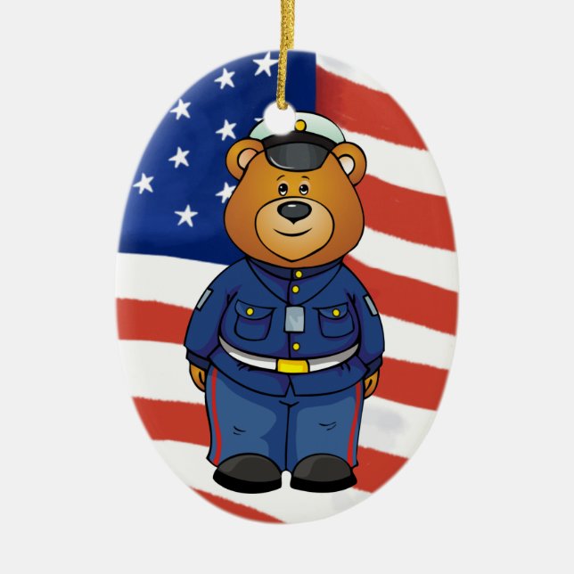 Military Bears Ceramic Ornament (Front)