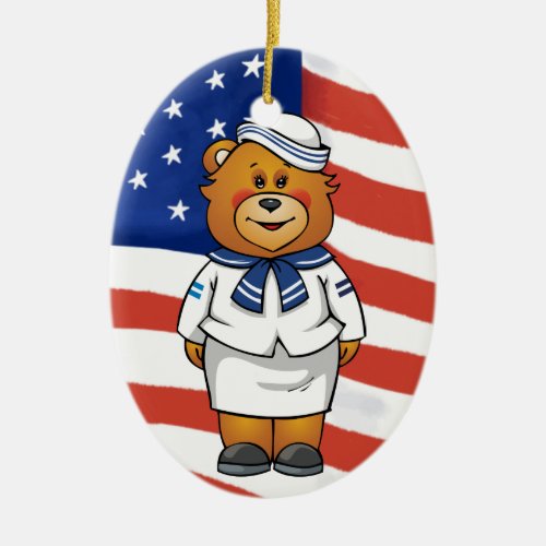 Military Bears Ceramic Ornament