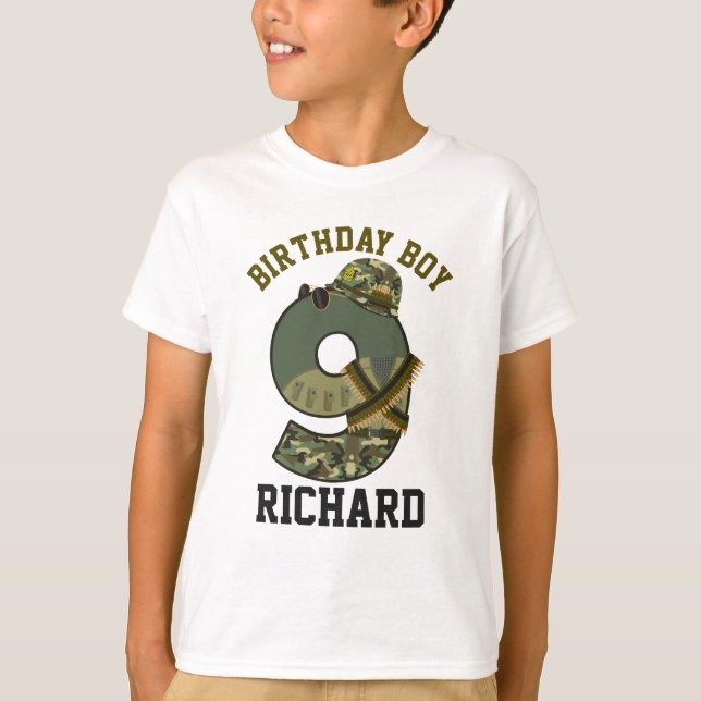 Military Birthday Boy Nineth Soldier T-Shirt (Front)