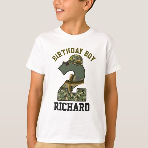 Military Birthday Boy Second Soldier T_Shirt