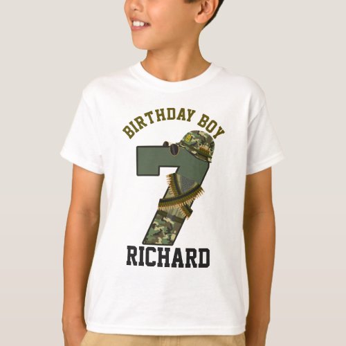 Military Birthday Boy Seventh Soldier T_Shirt