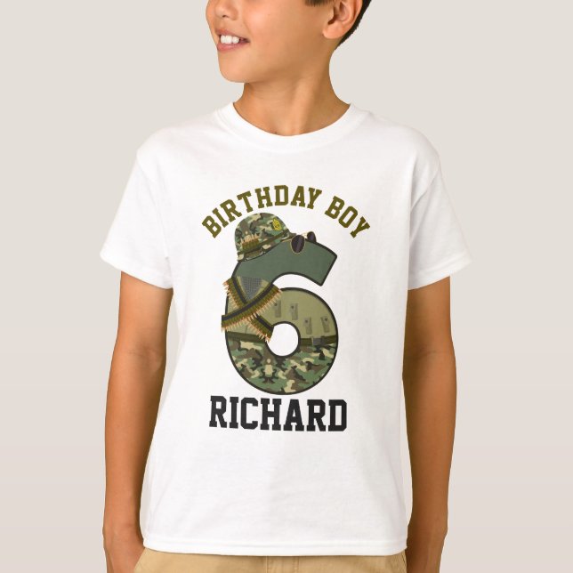 Military Birthday Boy Sixth Soldier T-Shirt (Front)