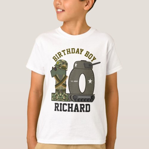 Military Birthday Boy Tenth Soldier T_Shirt